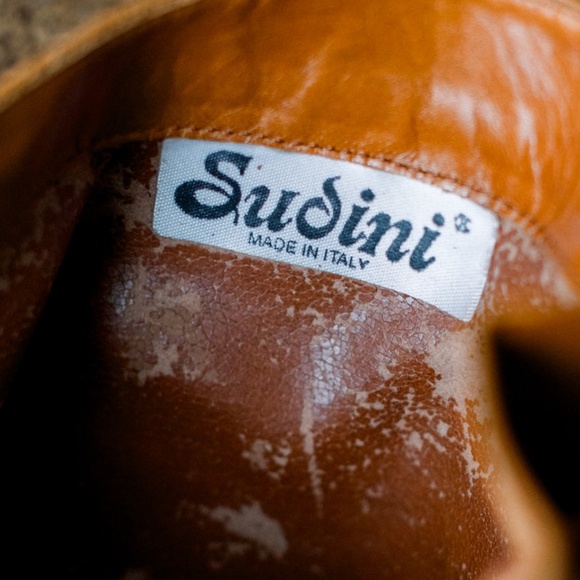 Sudini Vintage - Golden Caramel Italian Leather - Lace Back Boots -W Size 9 - Picture 11 of 11